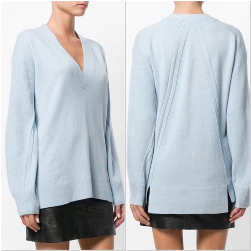 Rag & Bone Ace Cashmere V Neck Sweater - S - Blue